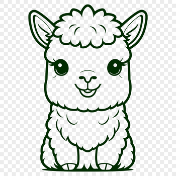 A single South American camelid animal with thick fur and a distinctive neck.