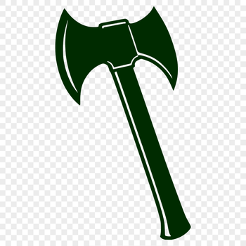 A hand tool used for chopping wood, rendered in vector format.