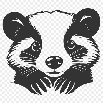 A detailed illustration of a badger's head and body, suitable for vector design and commercial use.