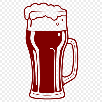 A stylized illustration of a beer in a glass, suitable for digital design and craft projects.