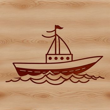A simple vector illustration of a sailboat with minimal details, suitable for various design applications.