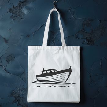 A simple illustration of a boat with clean lines and minimalist design.