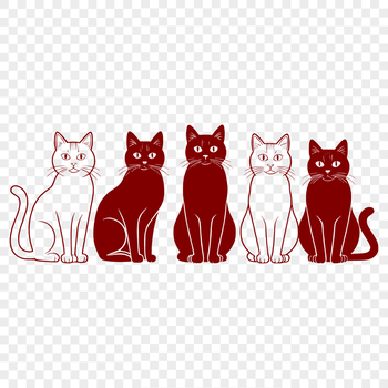 A colorful illustration of a domesticated cat in a playful pose.