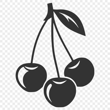 A detailed illustration of a cherry, suitable for vector art projects.