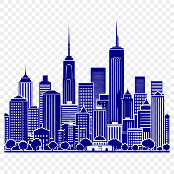 An urban cityscape with towering skyscrapers and bustling streets.