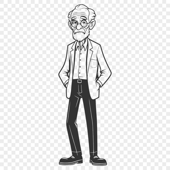 An SVG graphic representation of a man in a basic outline style.