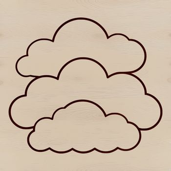 A stylized illustration of a white cloud against a blue sky, suitable for vector graphics and digital design projects.