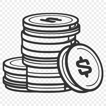 A digital illustration of a coin, available as a vector graphic in various formats.