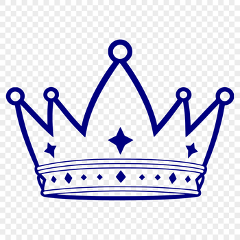 A vector design of a regal crown, suitable for use in various digital formats including PDF and PNG.