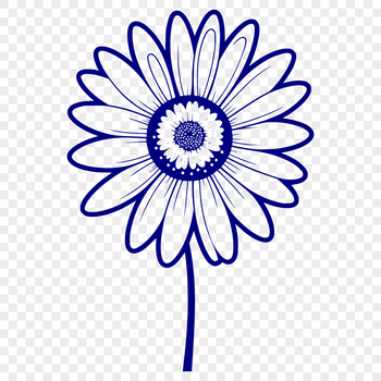 A white and yellow daisy flower in vector format with clean lines and detailed petals.