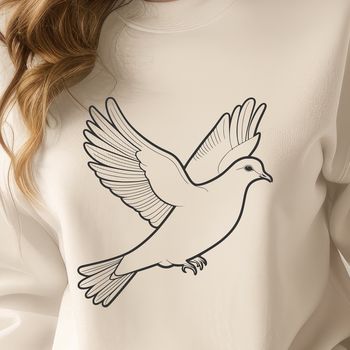 A high-quality digital illustration of a dove, created as a vector graphic.