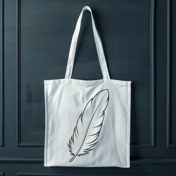 A stylized illustration of a single feather in high-resolution vector format.