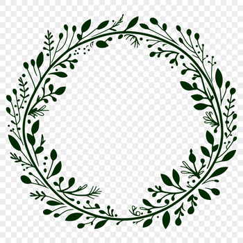 Floral wreath design in vector format for cutting machines and digital art.