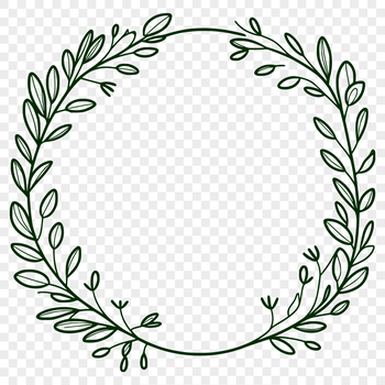 A floral patterned wreath designed as vector art.