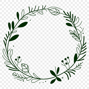 A detailed floral wreath design created in vector format.