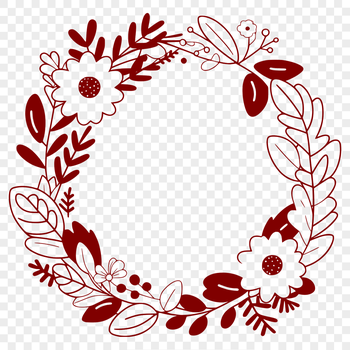 A floral wreath design created as a scalable vector graphic (SVG) suitable for various digital applications.