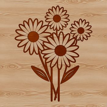 An isolated illustration of a daisy in vector format.