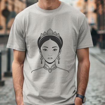 A royalty-inspired vector graphic illustration of a young female princess.