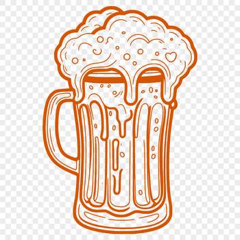 A stylized illustration of a glass filled with beer, suitable for vector graphics and commercial use.