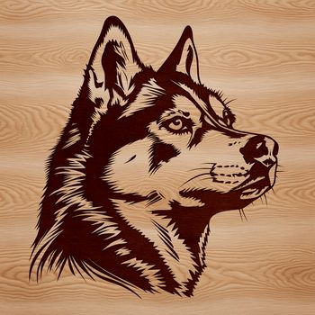 A digital illustration of a Siberian Husky dog's head, suitable for use as clip art in various design projects.
