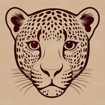 A close-up illustration of a jaguar's head, featuring a big cat's distinctive features.