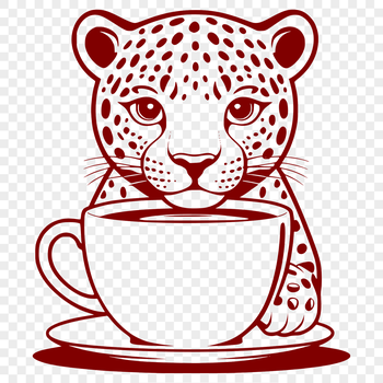 Large feline predator with spotted coat, set against a neutral background.