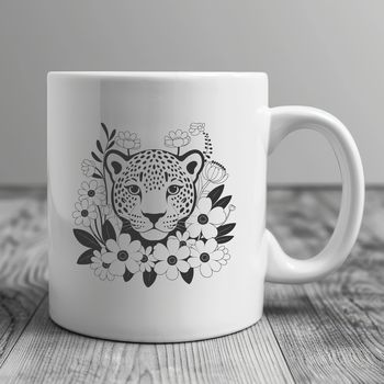 An illustration of a jaguar, a big cat known for its distinctive spotted coat.