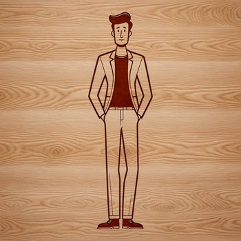 A simple illustration of a male figure for vector graphics.