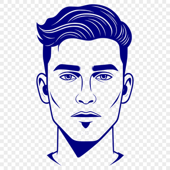 A male figure in a neutral pose, designed as a vector image suitable for various graphic design applications.