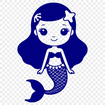 An underwater female figure with long hair and shimmering scales.