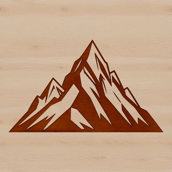 An illustration of a mountain landscape with hills and peaks.