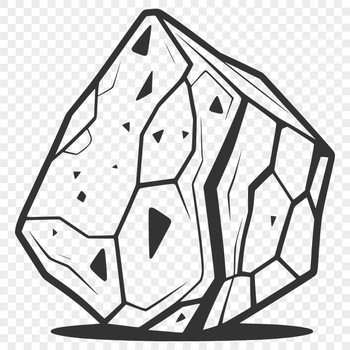 A 2D vector illustration of a rock in various shapes and forms.