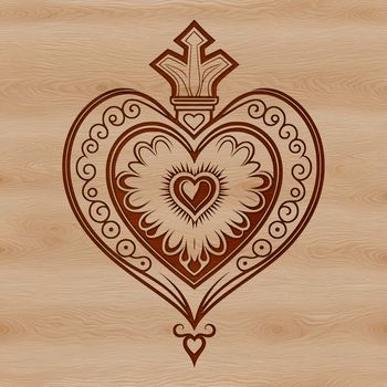 A vector illustration of the Sacred Heart icon, suitable for digital and printing applications.