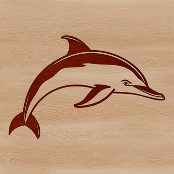An SVG graphic featuring a dolphin swimming in the water.