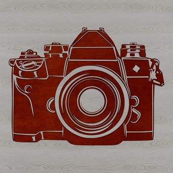 Vector illustration of a camera for design and editing purposes.