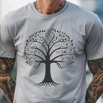 A stylized illustration of a tree with branches and foliage, suitable for vector art designs in various formats.