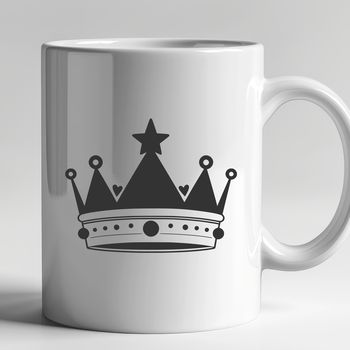 A digital crown design with intricate details, suitable for vector art and cutting machine applications.