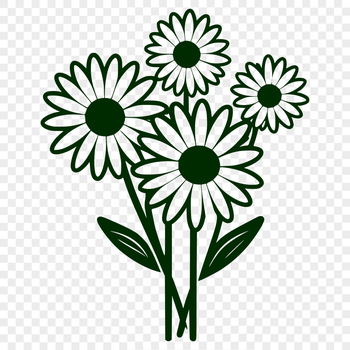 A simple illustration of a daisy flower in vector format, suitable for digital design.