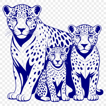 Illustrated design of a jaguar animal, a big cat species, in vector format for easy customization and editing.