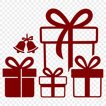 A minimalist 3D gift box with a bow and ribbon, perfect for Christmas decorations and personal use.