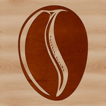 An isolated vector image of a coffee bean, ideal for crafting and cutting machine applications.
