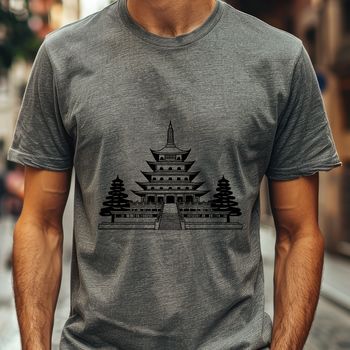 Buddhist temple architecture design in vector format