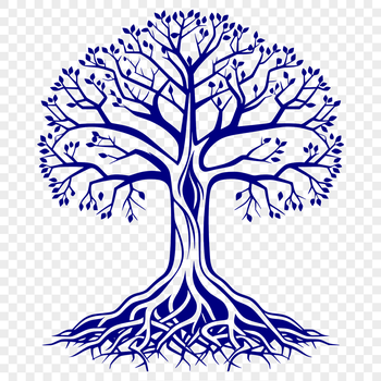 A detailed illustration of a tree with branches and foliage, suitable for vector art design.