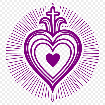 A stylized illustration of the Sacred Heart, suitable for vector art and design projects.