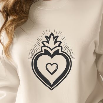 A stylized representation of the Sacred Heart, suitable for vector art projects and designs.
