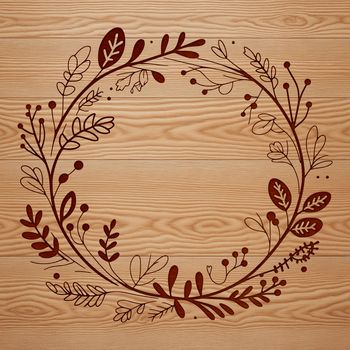 A floral wreath design created as a vector image for digital and commercial use.