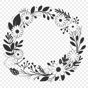 An illustrated SVG floral wreath design suitable for digital crafting projects.