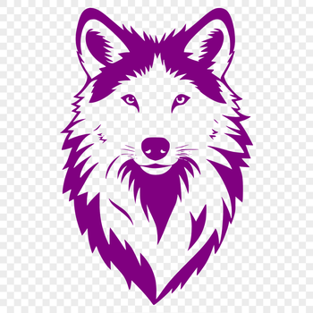 A detailed illustration of a wolf's head from the side, suitable for vector art and graphic design.