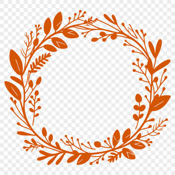 A detailed floral wreath design created as a vector image.