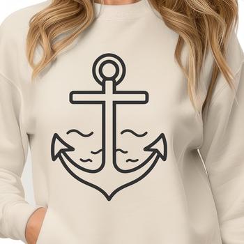 An SVG illustration of an anchor icon in a minimalist design style.